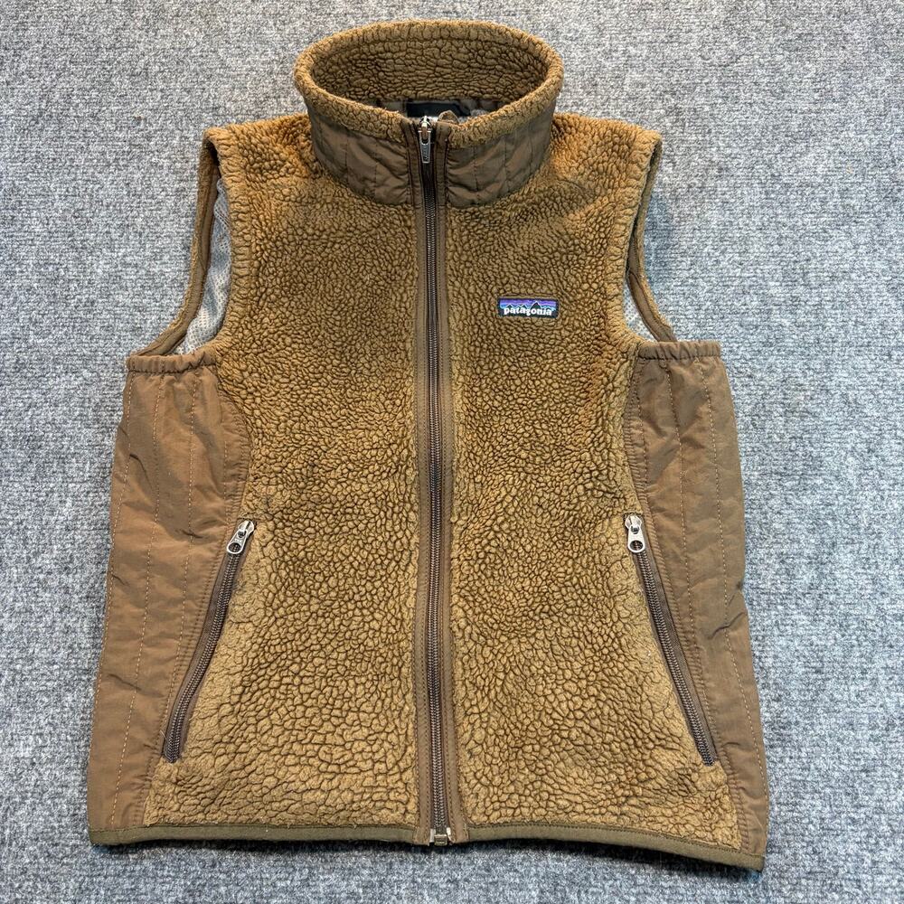 Patagonia Retro-X Fleece Vest Womens Medium Brown Sherpa Full Zip Gorpcore Warm